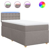 vidaXL Box spring postelja z vzmetnico taupe 90x190 cm blago, (21291010) Cene