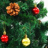  Umjetno osvijetljeno božićno drvce s kuglicama zeleno 210 cm | shoptok.hr