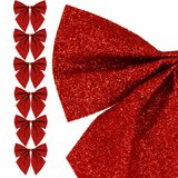 springos set božićnih mašni, 8 x 8 cm, 6 kom., glitter crvena | shoptok.hr