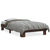 vidaXL Okvir za krevet smeđi hrast 90x190 cm konstruirano drvo i metal | shoptok.hr