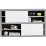 CARRYHOME REGAL 140/87/35,6 cm siva, bela, visoki sijaj | Shoptok.si