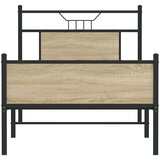 vidaXL Posteljni okvir brez vzmetnice hrast 80x200 cm inženirski les | Shoptok.si