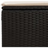 vidaXL Vrtni tabure s jastukom crni 55 x 55 x 37 cm od poliratana | shoptok.hr