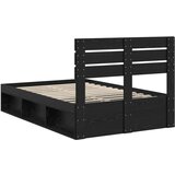  Okvir za krevet Crna 120 x 200 cm Čvrsto borovo drvo | shoptok.hr