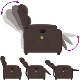  Masažni naslonjač od tkanine tamnosmeđi | shoptok.hr
