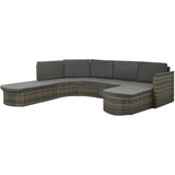 The Living Store Vrtna garnitura z blazinami 4-delna poli ratan siva - Vrtni Kavč, (21422291) | Shoptok.si