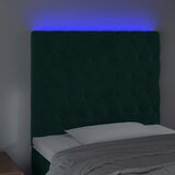  LED uzglavlje tamnozeleno 100x7x118/128 cm baršunasto | shoptok.hr