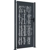  Vrtna vrata antracit boje 100x200 cm, dizajn od čelika i bambusa | shoptok.hr