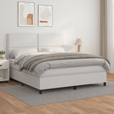  The Living Store Box spring postelja z vzmetnico bela 180x200 cm umetno usnje - Box Spring Postelja, (21449863) Cene