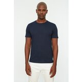 Trendyol Navy Blue Men's Basic Slim Fit 100% Cotton 2-Pack Crew Neck Short Sleeved T-Shirt Cene