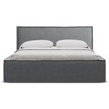 Makamii Tamno sivi tapecirani bračni krevet s prostorom za odlaganje s podnicom 160x200 cm Anani – | shoptok.hr
