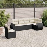 vidaXL 6-dijelni set vrtnih sofa s jastucima crni od poliratana | shoptok.hr