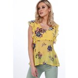 Fasardi Yellow blouse with flowers every day Cene