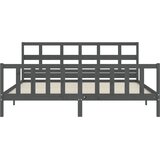  Okvir za krevet s uzglavljem sivi 200 x 200 cm od masivnog drva | shoptok.hr