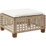 vidaXL Vrtni stolček z blazino bež 63,5x56x32 cm poli ratan | Shoptok.si