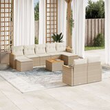 vidaXL 10-dijelni set vrtnih sofa s jastucima bež od poliratana | shoptok.hr