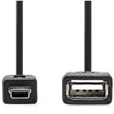Nedis CCGB60315BK02 USB Adapter 2.0, Mini 5-Pin muski na USB-A zenski, 480 Mbps, OTG, 0.20m, Black | Eponuda.com