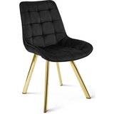  Okretna stolica SORIA 360, crni baršun, zlatne metalne noge, set 3 kom | shoptok.hr