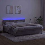  Box spring s madracem LED svjetlosivi 160x200 cm baršun | shoptok.hr