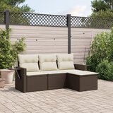 vidaXL 4-dijelni set vrtnih sofa od poliratana s jastucima smeđi Cijene