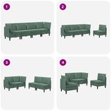  Komplet pohištva za dnevno sobo 4 pcs Morsko zelena Žamet, (5000272734) | Shoptok.si