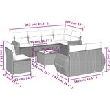  9-dijelni set vrtnih sofa od poliratana s jastucima svjetlosivi | shoptok.hr