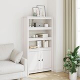  Visoka komoda bijela 80 x 35 x 154 cm od masivne borovine | shoptok.hr
