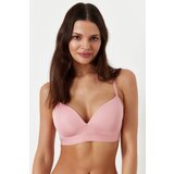 Trendyol dusty rose micro rope strap coated underwire-free knitted bra Cene