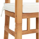  Stolica s jastukom 2 pcs Smeđa 63 x 58 x 89 cm Čvrsto teak drvo | shoptok.hr
