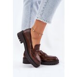 EVENTO Classic Women's Moccasins Made Of Eco Leather Brown Enticca | shoptok.hr