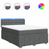 Maison Chic Box spring postelja - Vzmetna postelja z vzmetnico temno siva 140x200 cm blago SL11852, (21900823) | Shoptok.si