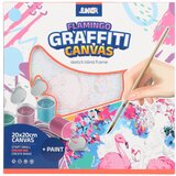 Junior Graffiti canvas, blind ram sa skicom, flamingo, bela, 20x20cm | Eponuda.com