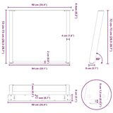 vidaXL noge za jedilno mizo u-oblika 2 kosa črna 90x(72-73) cm jeklo | Shoptok.si