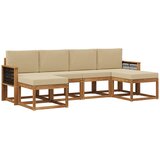 vidaXL Zunanja garnitura za sedenje 6 pcs Naravna in bež Poliester, (5000280353) | Shoptok.si