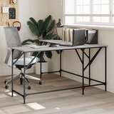 vidaXL Pisalna miza siva sonoma 149x149x75 cm inženirski les | Shoptok.si