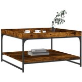  Stolić za kavu boja hrasta 80 x 80 x 45 cm od drva i željeza | shoptok.hr