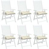  Jastuci za stolice 6 kom krem bijeli 40x40x7 cm tkanina Oxford | shoptok.hr
