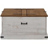 vidaXL Skrinja za shranjevanje HALDEN bela 91x91x47cm Masivni les, bor | Shoptok.si