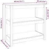  Konzolni stol bijeli 80x40x74 cm od masivne borovine | shoptok.hr