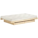 Karup Design Zakonska postelja iz masivnega bora s prostorom za shranjevanje z letvenim dnom 140x200 cm v naravni barvi Kanso – | Shoptok.si