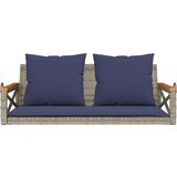  Klupa za ljuljanje s jastucima siva 109x62x40 cm od poliratana | shoptok.hr
