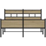 vidaXL Posteljni okvir brez vzmetnice hrast 140x200 cm inženirski les | Shoptok.si