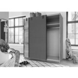 MID.YOU omara z drsnimi vrati, srebrne barve, barve hrasta | Shoptok.si