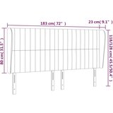  Uzglavlje s ušima tamnoplavo 183x23x118/128 cm baršunasto | shoptok.hr