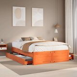 vidaXL Posteljni okvir brez vzmetnice s predali 160x200 cm borovina | Shoptok.si