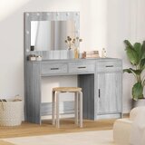  Toaletni stol s zrcalnim svjetlima 2 pcs Siva Konstruirano drvo | Eponuda.com