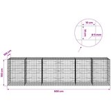  Gabion s žicom debljine 5 mm i mrežom 10x10 cm 600x100x150 cm | shoptok.hr