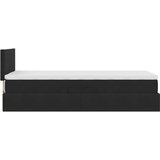  Postelja s shranjevanjem z vzmetnico Črna 90 x 190 cm Žamet, (5000100680) | Shoptok.si