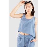 Blue Tomato Linen Tank Top solid bright blue | shoptok.hr