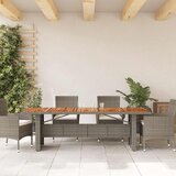  Vrtni stol s pločom od drva bagrema sivi 240x90x75cm poliratana | shoptok.hr